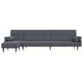 vidaXL Pohovka v tvare L tmavosivá 271x140x70 cm zamat