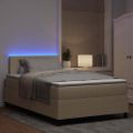 vidaXL LED box s pružinami Svetlo šedá a biela 120 x 200 cm