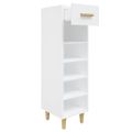 vidaXL Botník biely 30x35x105 cm spracované drevo
