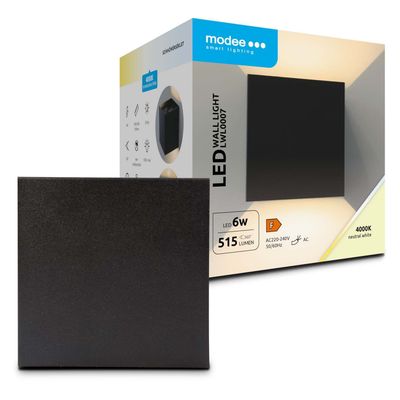 Modee LED čierna nástenná lampa 6W 515lm neutrálna biela (ML-LWL0007)