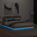 vidaXL Posteľný rám s čelom a LED svetlami dub sonoma 200x200 cm