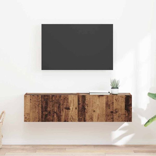 vidaXL TV nástenná skriňa Nástenný 2 pcs Staré drevo 60 x 31 x 29,5 cm