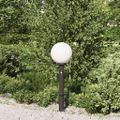 vidaXL Stĺpikové svietidlo so senzorom a zásuvkou 80 cm čierne IP44