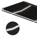 vidaXL Automatická markíza, LED a senzor vetra 450x350 cm, antracitová