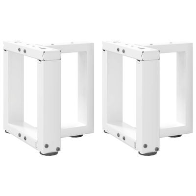 vidaXL Nohy konferenčného stolíka v tvare T, 2 ks, biele, 30x25x(30-31) cm, oceľové