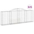 vidaXL Oblúkové gabiónové koše 25 ks 300x30x100/120cm pozinkov. železo