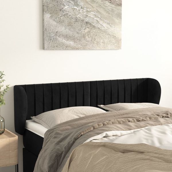 vidaXL Čelo postele so záhybmi čierne 147x23x78/88 cm zamat