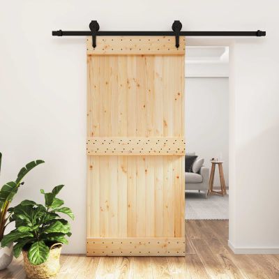 vidaXL Posuvné dvere Prírodná a čierna 95 x 210 cm