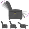 vidaXL Masážne kreslo s polohovacím mechanizmom, tmavosivá látka