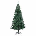 vidaXL Umelý predsvietený vianočný stromček Zelená 180 cm PVC a kov