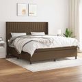 vidaXL Boxspring posteľ s matracom tmavohnedá 180x200 cm látka