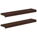 vidaXL Parapety 2 ks Tmavohnedá 70 x 15 x 2 cm Masívne bukové drevo