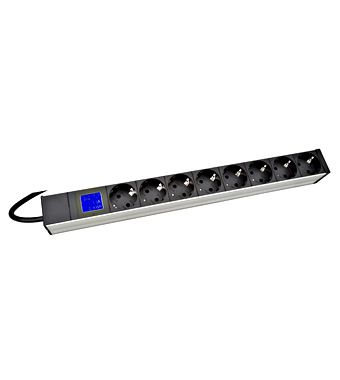 PDU IT METER, integr.merenie, 8x Schuko, Al, 19'', 1U, RAL 7035