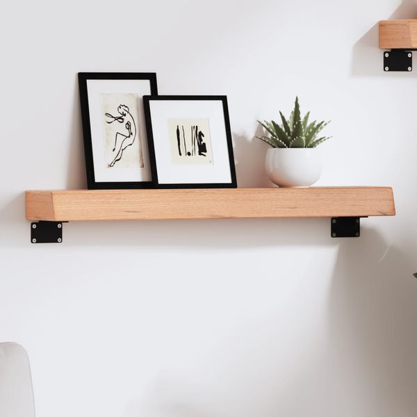 vidaXL Nástenná polica bledohnedá 60x10x6 cm ošetrený dubový masív
