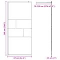 vidaXL Stena walk-in sprchy Čierna 90 x 195 x 0,5 cm Sklo a hliník