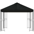 vidaXL Altánok 3 x 3 m Čierna Polyester a oceľ 190 gsm