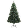vidaXL Umelý výklopný vianočný stromček s červenými plodmi 180 cm