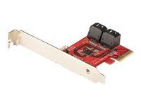 PCI Express na SATA konvertor - Radič úložiska - SATA 6Gb/s - nízky profil - PCIe 3.0 x2 - červená