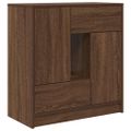 vidaXL Komoda so zásuvkami a dvierkami, hnedý dub 70,5x34x74,5 cm