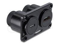 Delock - Zacvakávací modul - built-in, 10 Gbps, PD 100 W, 4K - USB typu C, HDMI - černá