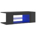 vidaXL TV skrinka s LED svetlami lesklá sivá 90x39x30 cm
