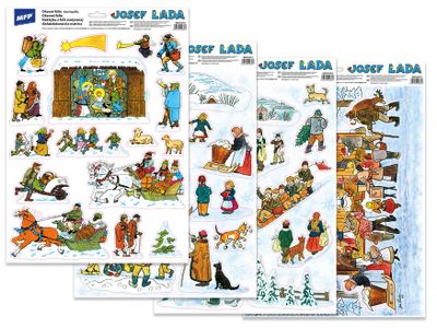 Okenná fólia vianočná Josef Lada