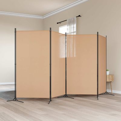 vidaXL 4-panelový rozdeľovač miestnosti Béžová 346 x 180 cm Látka