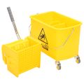 vidaXL Vedro na mop so žmýkačkou a kolieskami žlté 20 l polypropylén