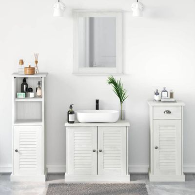vidaXL Sada kúpeľňového nábytku so zásuvkou 4 pcs Antická biela