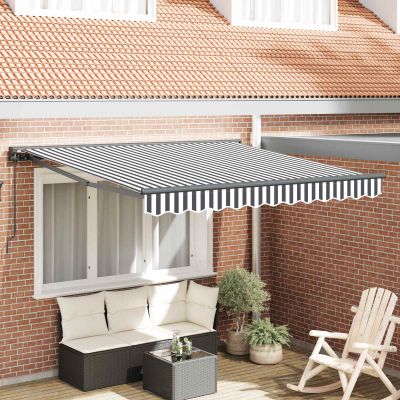 vidaXL Rám markízy Antracitová a biela 350 x 250 cm