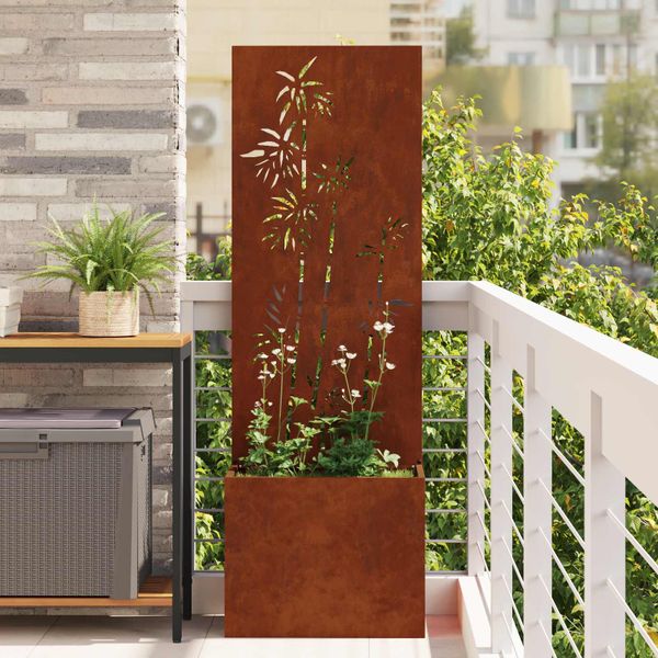 vidaXL Záhradná clona na súkromie Kvetinový Hrdzavý 50 x 150 cm