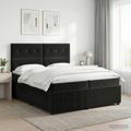 vidaXL Posteľ boxspring s matracom Čierna 200 x 200 cm Zamat