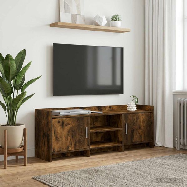 vidaXL TV skrinka 130 x 33 x 47 cm Dymový dub Kompozitné drevo
