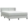 vidaXL Box Spring Posteľ s matracom Svetlosivá 160x220 cm Zamat