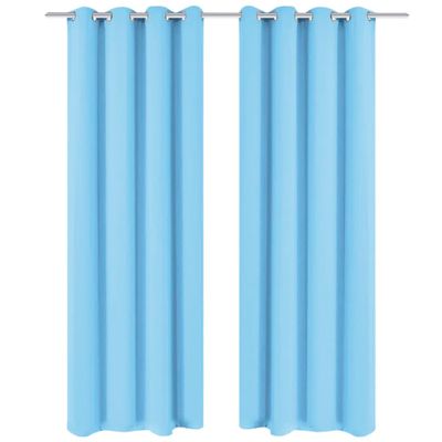 vidaXL Zatemňovací záves s kovovými očkami, 2 ks, 135x175 cm, tyrkysový