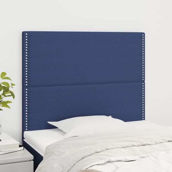 vidaXL Čelo postele modré 100x5x118/128 cm látkové