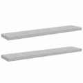 vidaXL Plávajúce nástenné police 2 ks betónovosivé 120x23,5x3,8 cm MDF