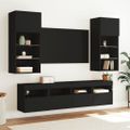 vidaXL TV nástenné skrinky s LED svetlami 2 ks čierne 40x30x40 cm