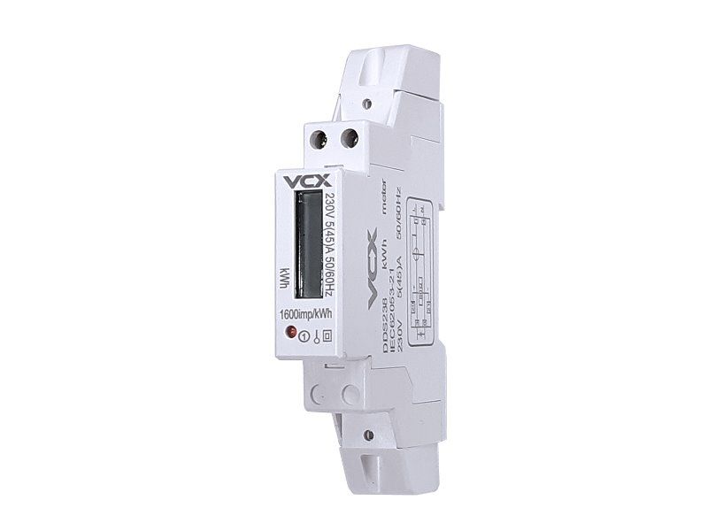 Elektromer 1F na DIN lištu digitálny VCX DDS238 / 230V / 45A / LCD