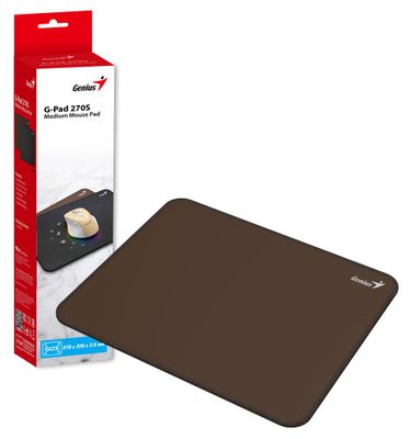 GENIUS podložka pod myš G-Pad 270S/ 270 x 220 x 2 mm/ hnedá Podložka pod myš, 270×220×2mm, hladký textilný povrch, odolná proti rozliatiu tekutín, hnedá