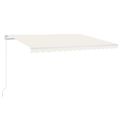 vidaXL Automatická markíza, LED a senzor vetra 450x300 cm, krémová