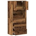 vidaXL Highboard Staré drevo 80 x 33 x 150 cm Kompozitné drevo