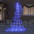 vidaXL LED Vianočný stromček so zemnými kolíkmi Modrá 511 cm Kov