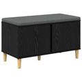 vidaXL Predsieňová lavica s vankúšom Čierny Dub 80 x 38 x 46 cm