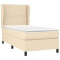 vidaXL Posteľný rám boxsping s matracom krémový 80x200 cm látka