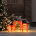 vidaXL Dekorácia Darčekovej Škatule 3 ks Teplá biela 20 x 20 x 21 cm