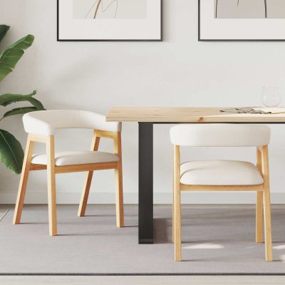 vidaXL Jedálenské stoličky 2 pcs Prírodná 54 x 57 x 73 cm