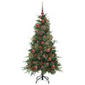 vidaXL Umelý Sklápací Vianočný Stromček Zelená 120 cm PE a PVC