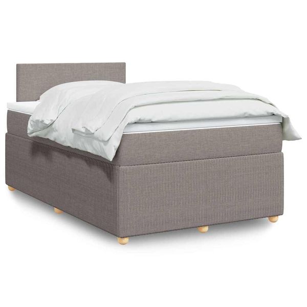 vidaXL Boxspring posteľ s matracom sivohnedý 120x200 cm látka