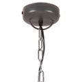 vidaXL Industriálna závesná lampa sivá železo a masívne drevo 46 cm E27